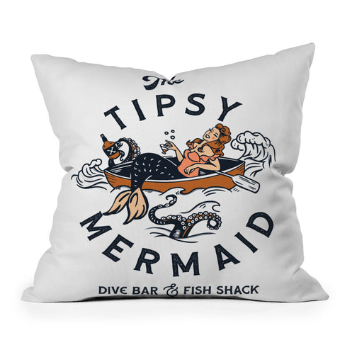 The Whiskey Ginger The Tipsy Mermaid Dive Bar Outdoor Throw Pillow