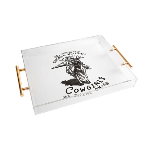 The Whiskey Ginger Through Storms Shadows Cowgirl Acrylic Tray