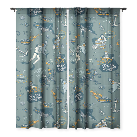 The Whiskey Ginger Vintage Ocean Pattern Sheer Non Repeat