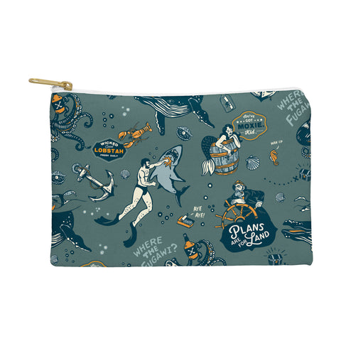 The Whiskey Ginger Vintage Ocean Pattern Pouch