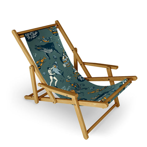 The Whiskey Ginger Vintage Ocean Pattern Sling Chair