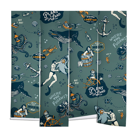 The Whiskey Ginger Vintage Ocean Pattern Wall Mural