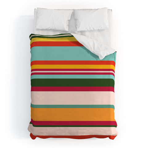The Whiskey Ginger Vintage Stripe Pattern Duvet Cover