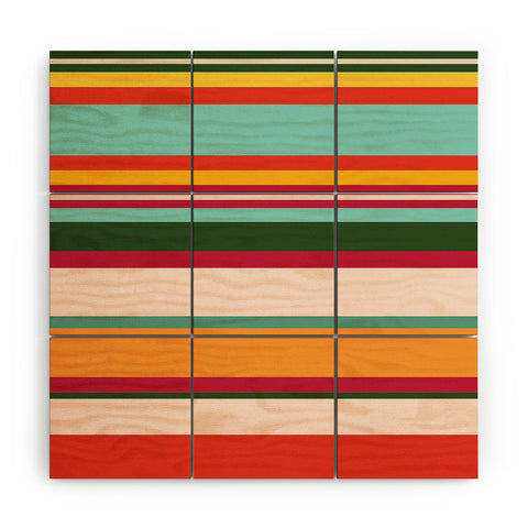 The Whiskey Ginger Vintage Stripe Pattern Wood Wall Mural