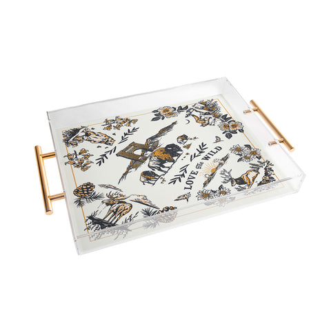 The Whiskey Ginger Vintage Yellowstone Pattern Acrylic Tray