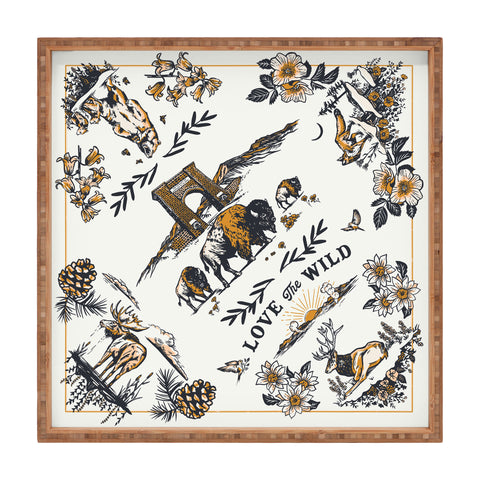 The Whiskey Ginger Vintage Yellowstone Pattern Square Tray