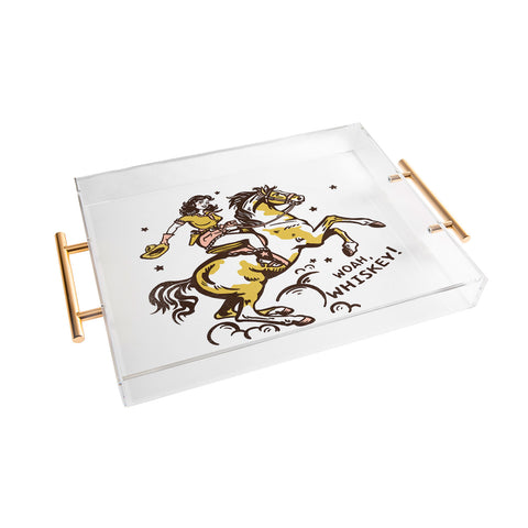The Whiskey Ginger Woah Whiskey Western Pin Up Acrylic Tray