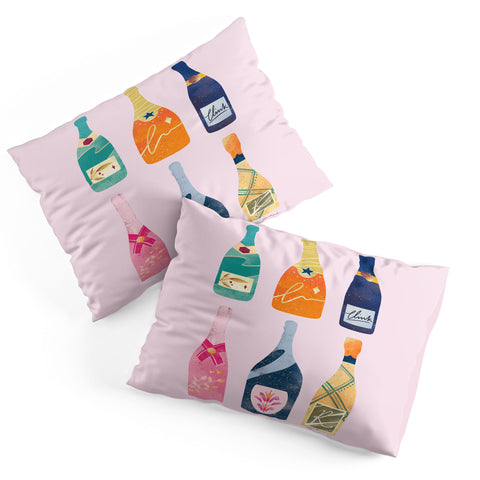 Thearticsoul Champagne Bottles Pink Pillow Shams