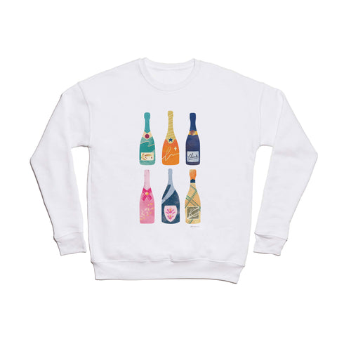Thearticsoul Champagne Bottles Pink Crewneck Sweatshirt