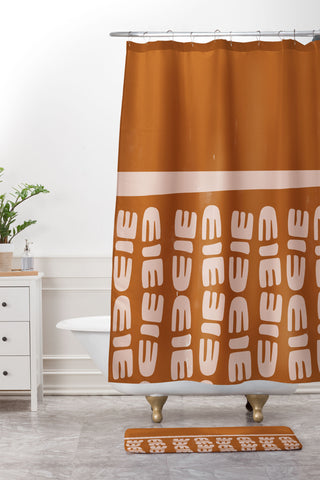 THEPHOENIXPALMS Matu Shower Curtain And Mat