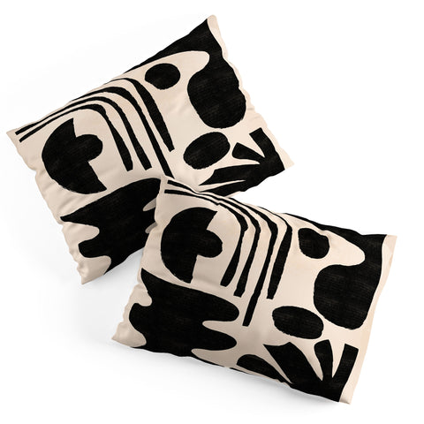thespacehouse Abstract MidCentury Modern Black Pillow Shams