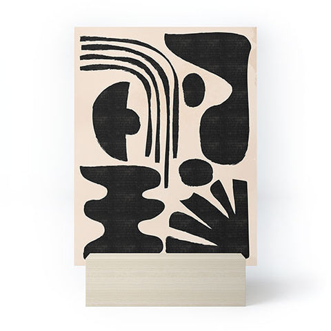 thespacehouse Abstract MidCentury Modern Black Mini Art Print