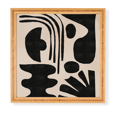 thespacehouse Abstract MidCentury Modern Black Framed Wall Art