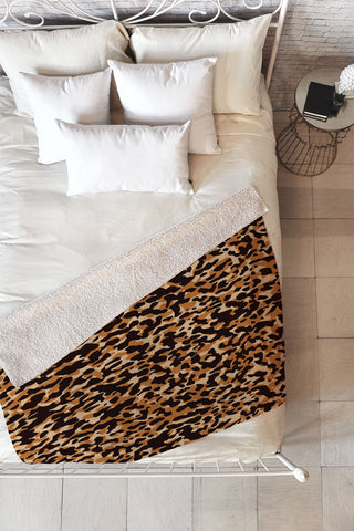 thespacehouse Animal Print Leopard Pattern Fleece Throw Blanket
