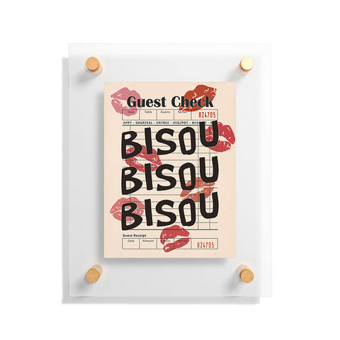 thespacehouse Bisou Bisou Retro Guest Check Floating Acrylic Print