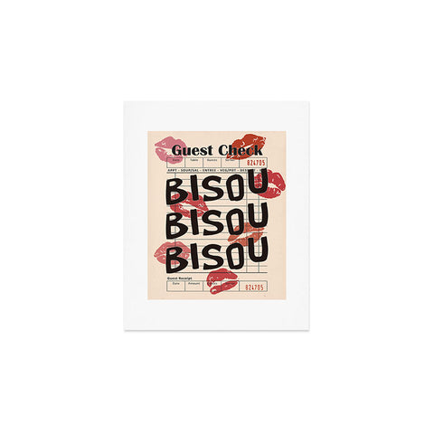 thespacehouse Bisou Bisou Retro Guest Check Art Print