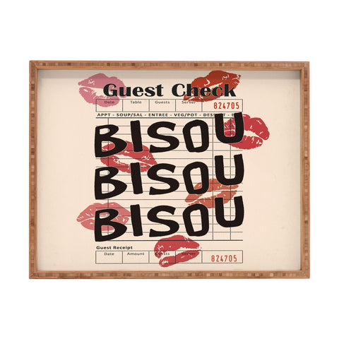 thespacehouse Bisou Bisou Retro Guest Check Rectangular Tray