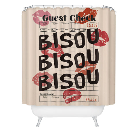 thespacehouse Bisou Bisou Retro Guest Check Shower Curtain