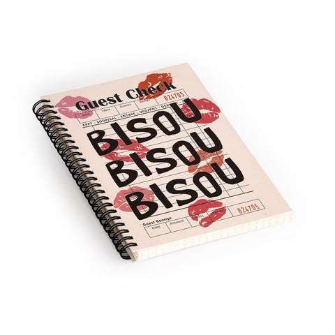 thespacehouse Bisou Bisou Retro Guest Check Spiral Notebook