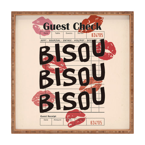 thespacehouse Bisou Bisou Retro Guest Check Square Tray