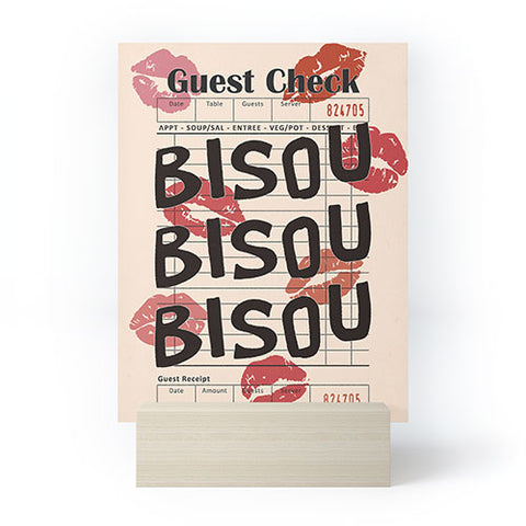 thespacehouse Bisou Bisou Retro Guest Check Mini Art Print