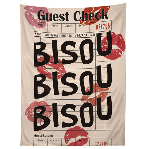 thespacehouse Bisou Bisou Retro Guest Check Tapestry