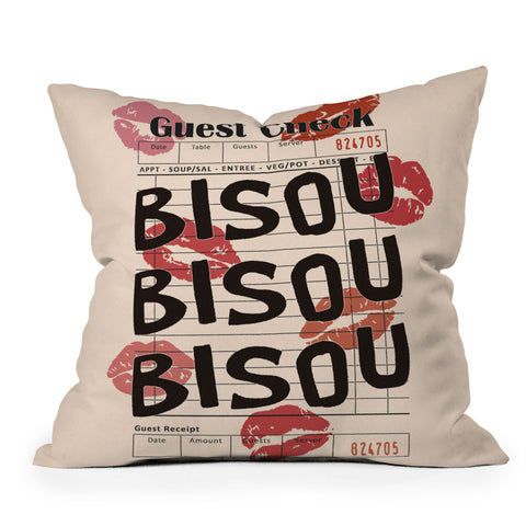thespacehouse Bisou Bisou Retro Guest Check Outdoor Throw Pillow