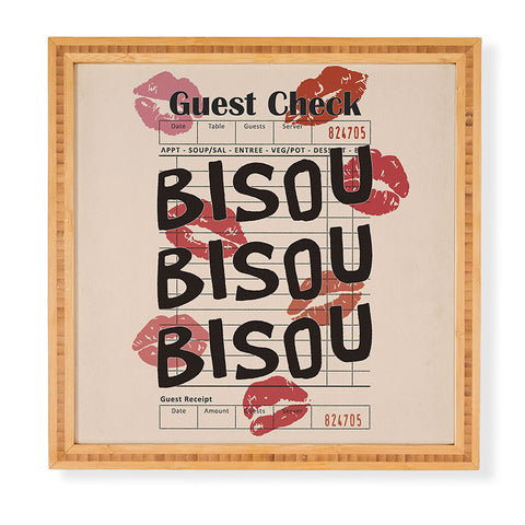 thespacehouse Bisou Bisou Retro Guest Check Framed Wall Art