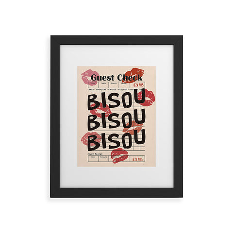 thespacehouse Bisou Bisou Retro Guest Check Framed Art Print
