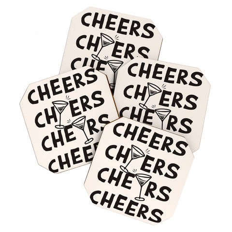 thespacehouse Cheers Cocktails and Drinks Coaster Set