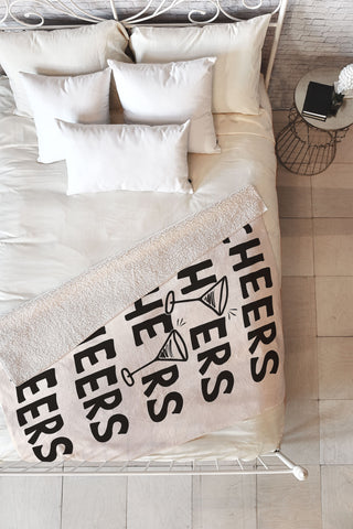 thespacehouse Cheers Cocktails and Drinks Fleece Throw Blanket