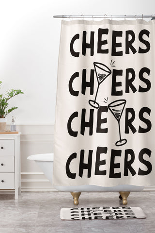 thespacehouse Cheers Cocktails and Drinks Shower Curtain And Mat