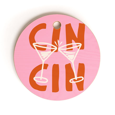 thespacehouse Cin Cin Cheers Martini Cocktail Cutting Board Round