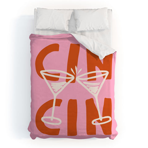 thespacehouse Cin Cin Cheers Martini Cocktail Duvet Cover