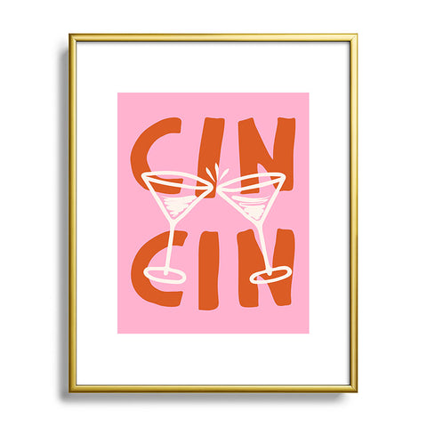 thespacehouse Cin Cin Cheers Martini Cocktail Metal Framed Art Print