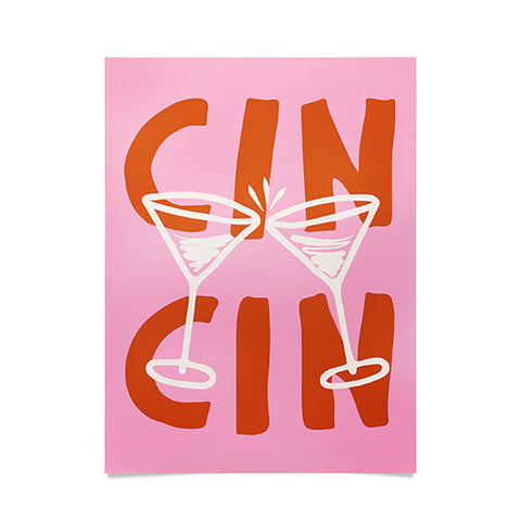 thespacehouse Cin Cin Cheers Martini Cocktail Poster