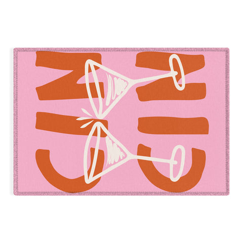 thespacehouse Cin Cin Cheers Martini Cocktail Outdoor Rug