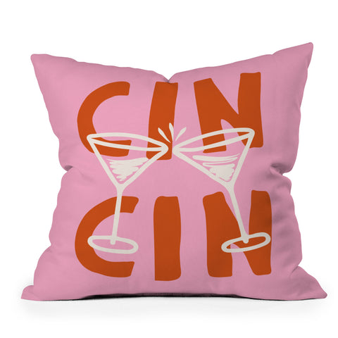 thespacehouse Cin Cin Cheers Martini Cocktail Outdoor Throw Pillow