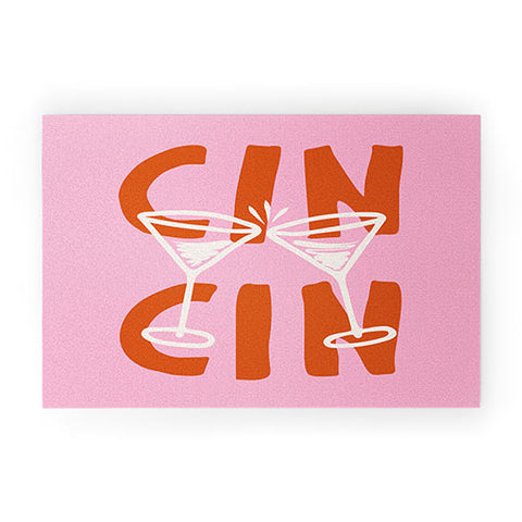 thespacehouse Cin Cin Cheers Martini Cocktail Welcome Mat