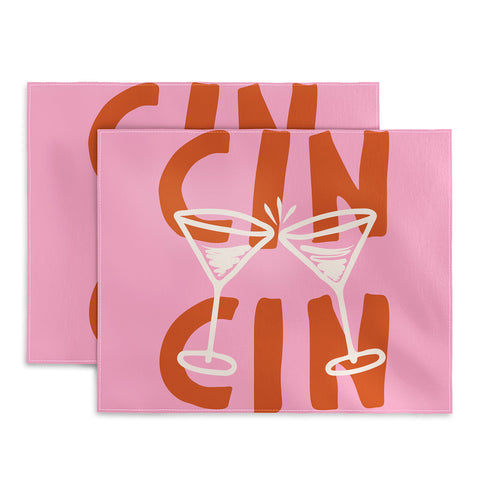 thespacehouse Cin Cin Cheers Martini Cocktail Placemat