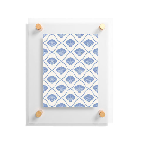 thespacehouse Coastal Ocean Blue Seashells Floating Acrylic Print