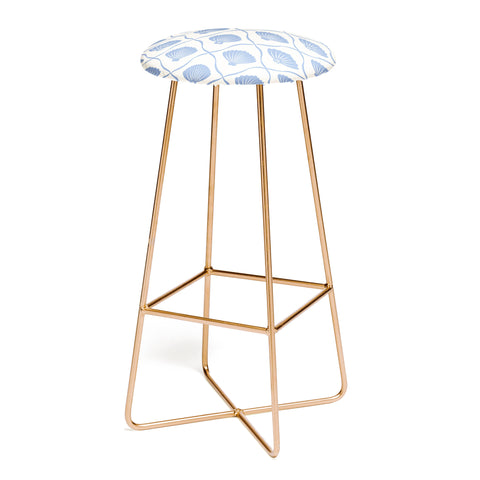 thespacehouse Coastal Ocean Blue Seashells Bar Stool