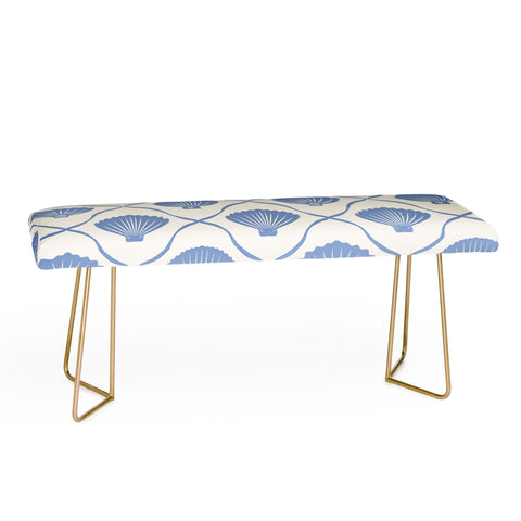 thespacehouse Coastal Ocean Blue Seashells Bench