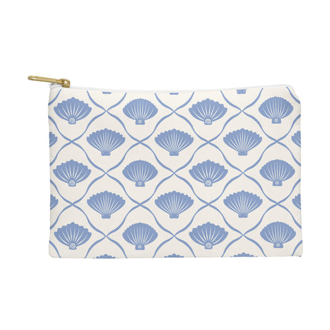 thespacehouse Coastal Ocean Blue Seashells Pouch