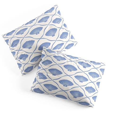 thespacehouse Coastal Ocean Blue Seashells Pillow Shams