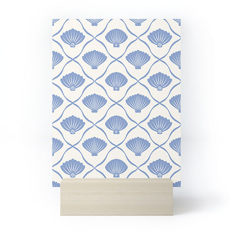 thespacehouse Coastal Ocean Blue Seashells Mini Art Print