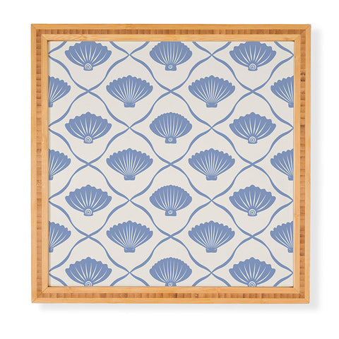 thespacehouse Coastal Ocean Blue Seashells Framed Wall Art