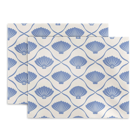 thespacehouse Coastal Ocean Blue Seashells Placemat