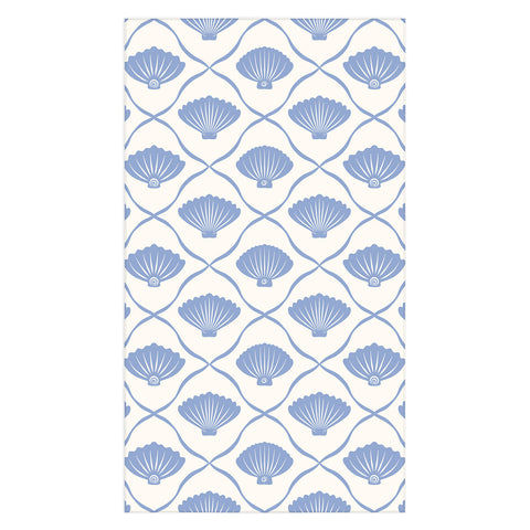 thespacehouse Coastal Ocean Blue Seashells Tablecloth