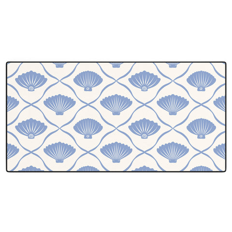thespacehouse Coastal Ocean Blue Seashells Desk Mat